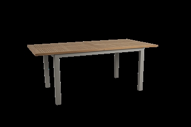 Brafab Lyon havebord med udtræk - 194/252cm - Teak plade med khaki ben 