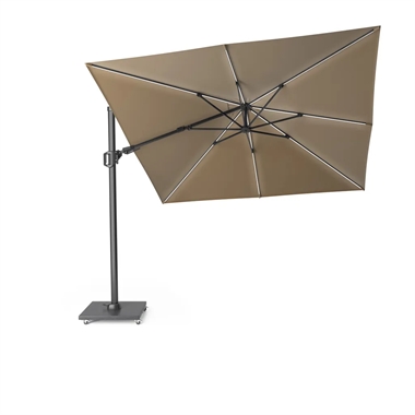 Platinum Challenger T2 Glow hængeparasol 300x300cm - taupe